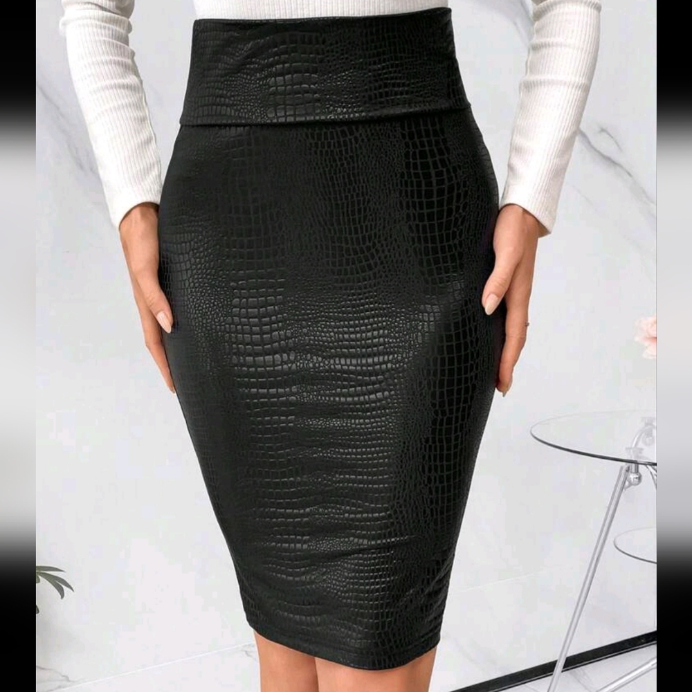Women's Crocodile Texture Skirt